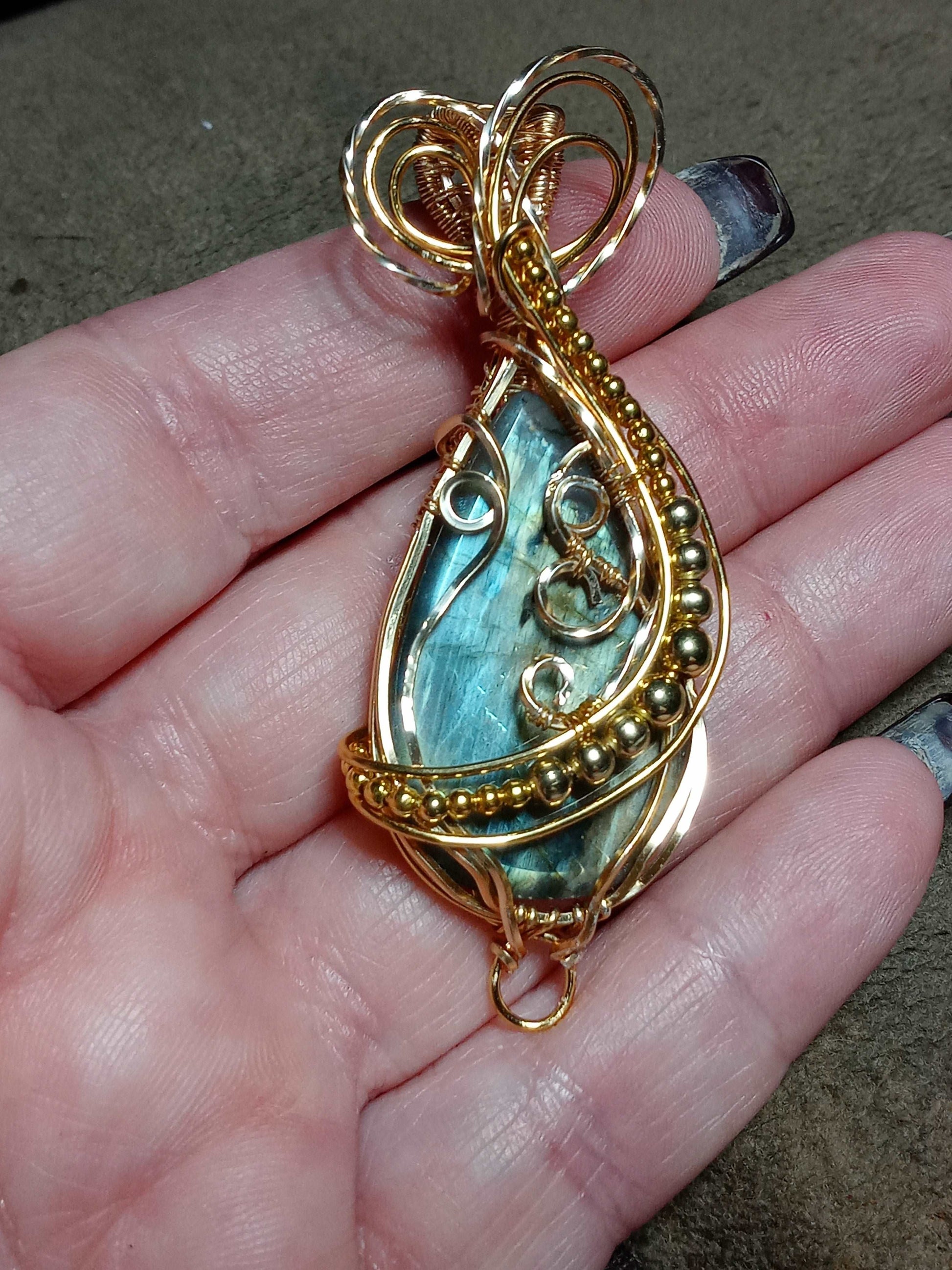 Teal Labradorite Pendant