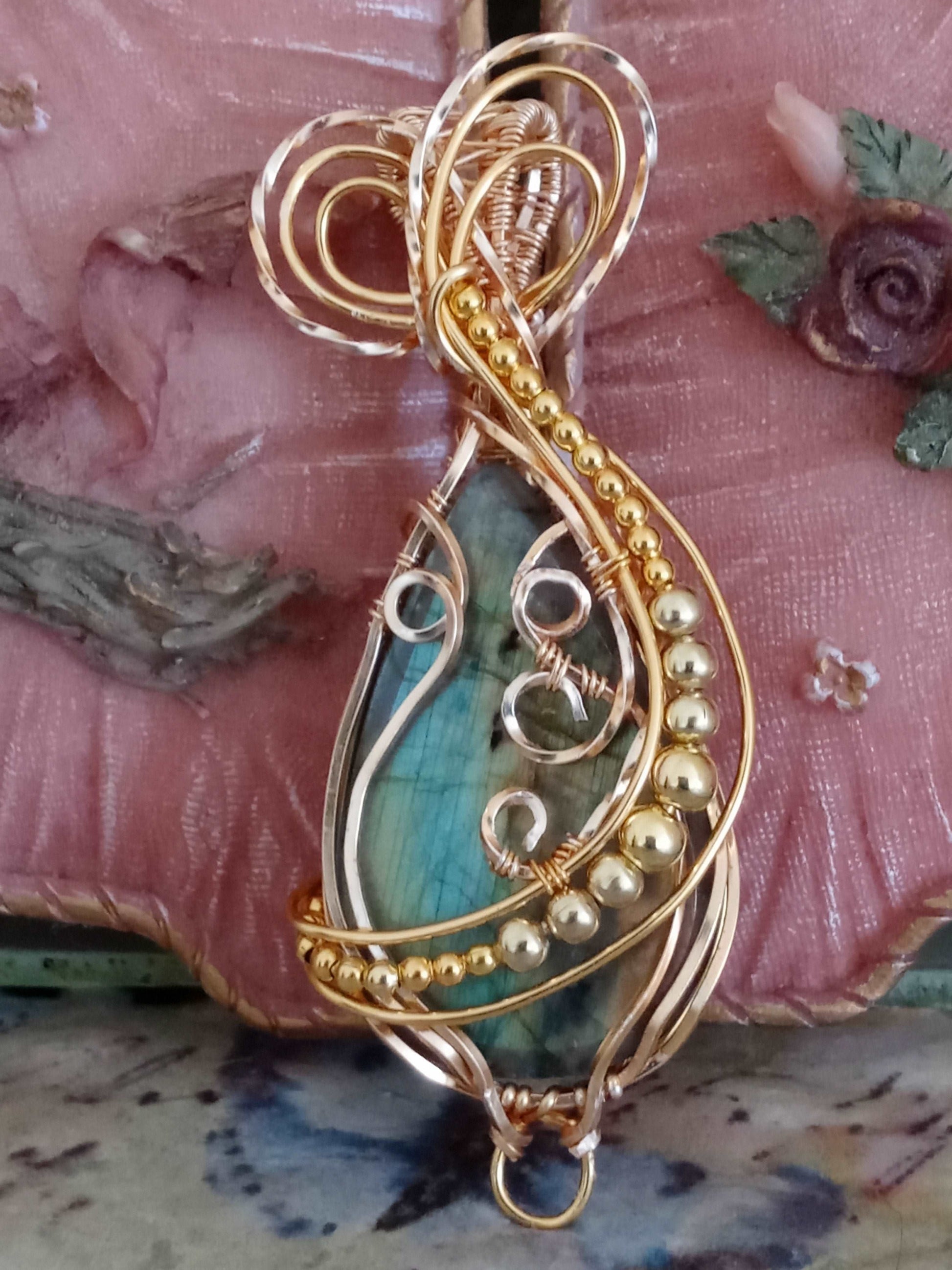 Teal Labradorite Pendant