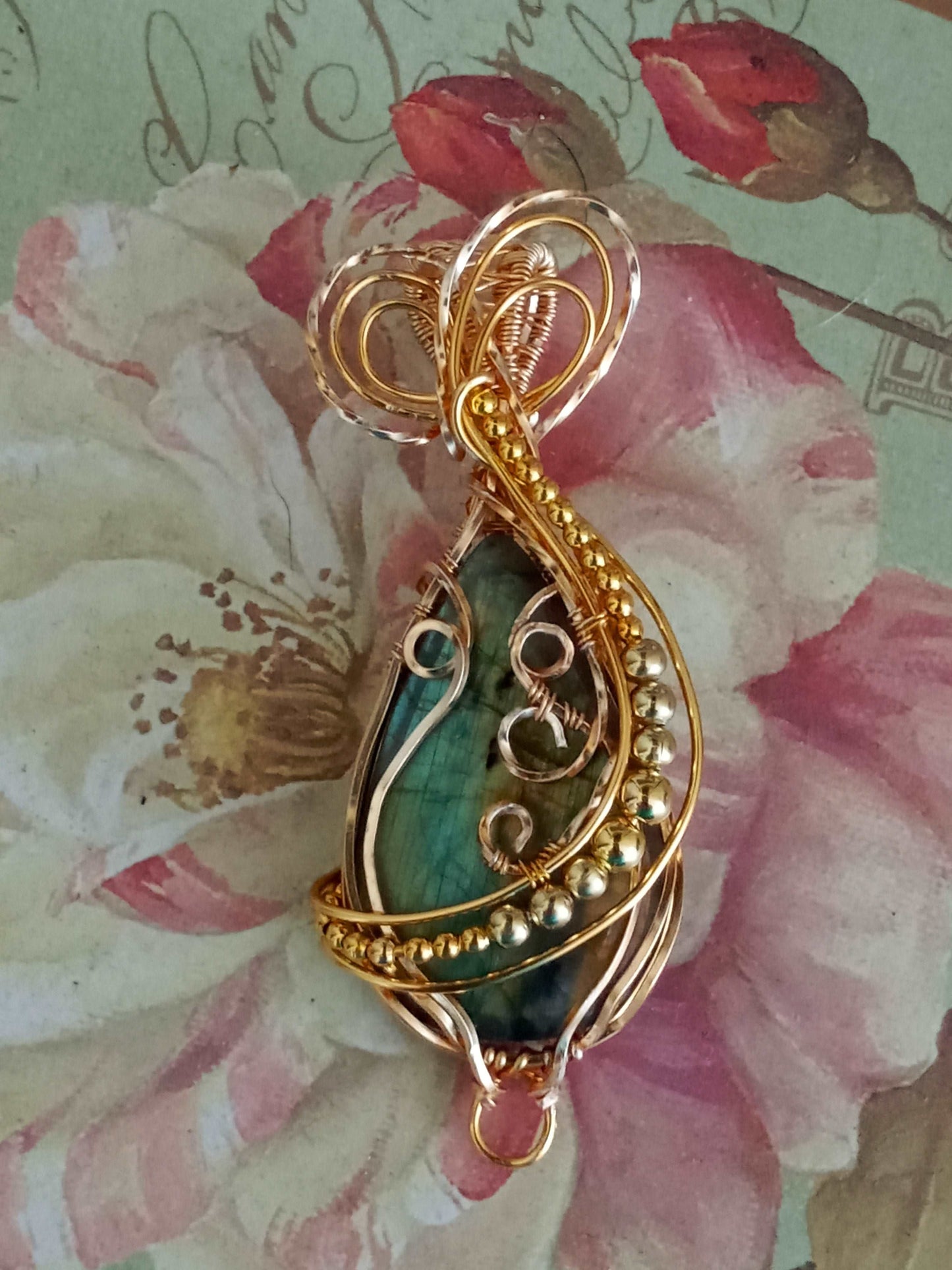 Teal Labradorite Pendant