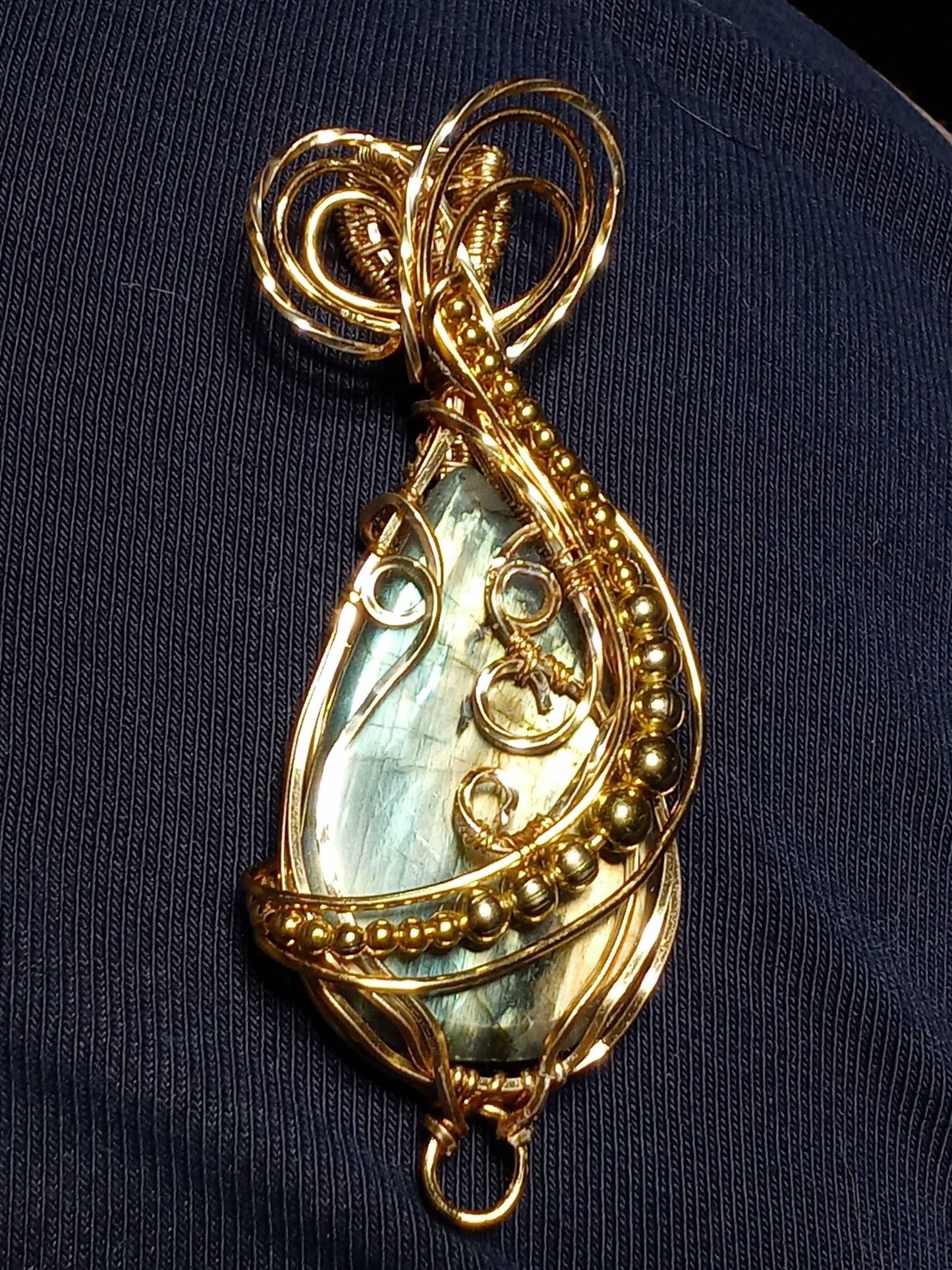 Teal Labradorite Pendant