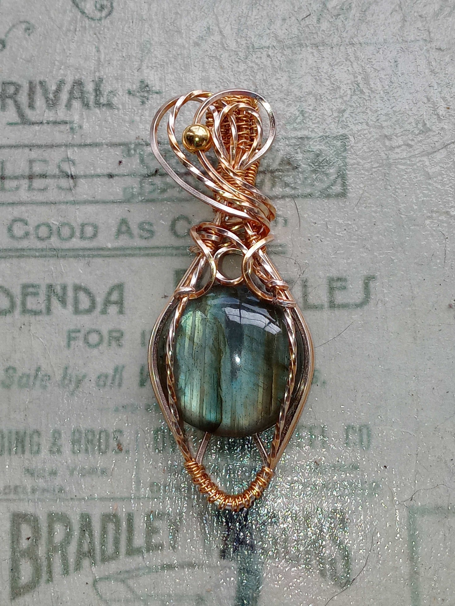 Green and Gold Labradorite Pendant