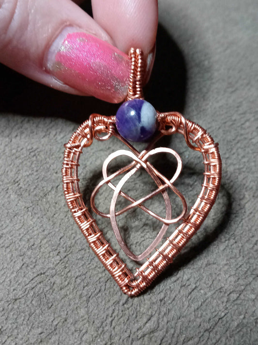 Copper and Amethyst Heart