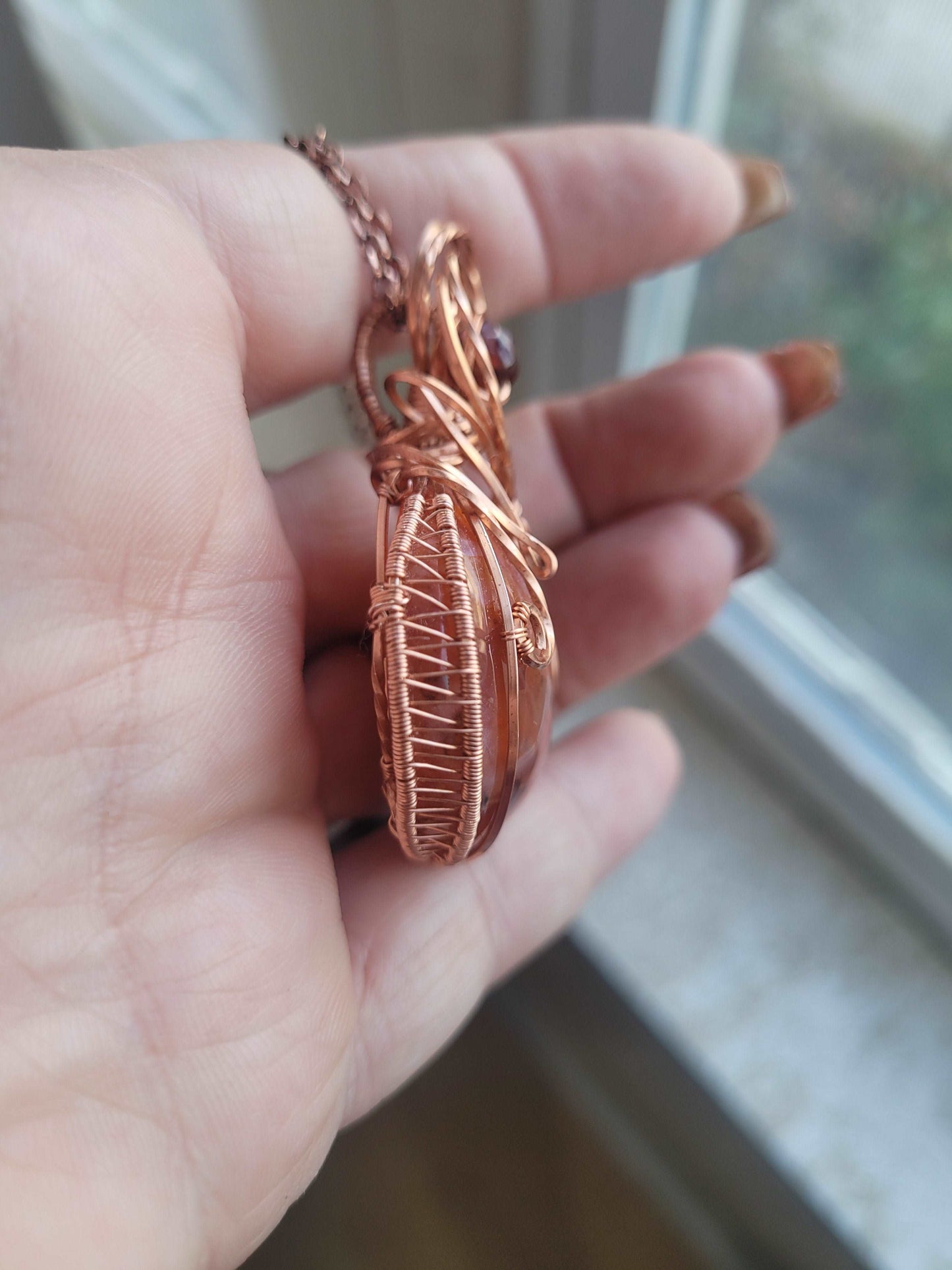 Carnelian Wire-Wrapped Pumpkin