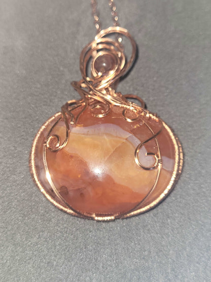 Carnelian Wire-Wrapped Pumpkin