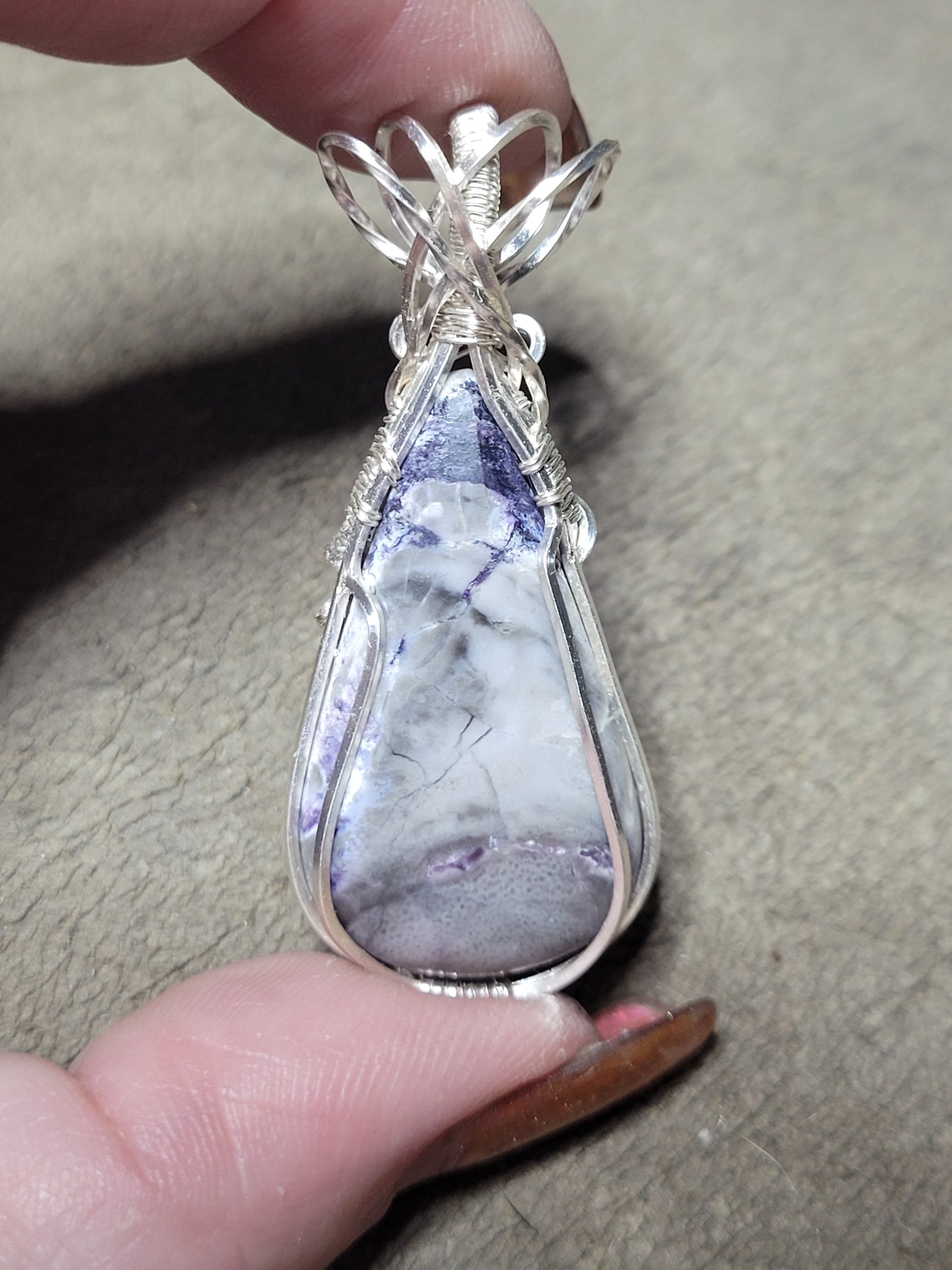 Small Teardrop Tiffany Stone Pendant