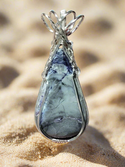 Tiffany Stone, wire wrapped pendant